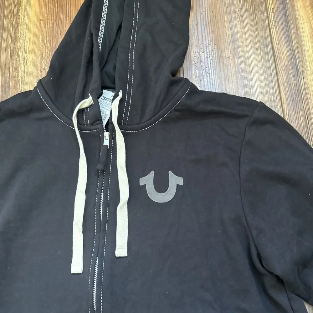 True Religion Sweatsuit Men Hoodie ONLY Size Large Black (B3)